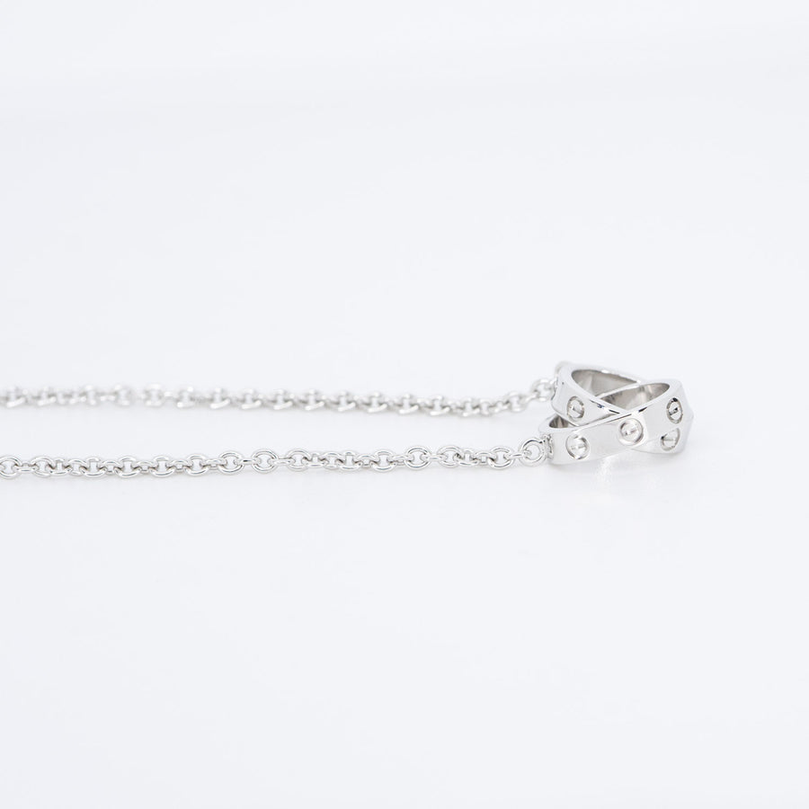 **hold**สร้อยและจี้ Cartier Love Necklace (baby love) 18K White Gold Size 43cm.# (Used) #vrcanl 6756