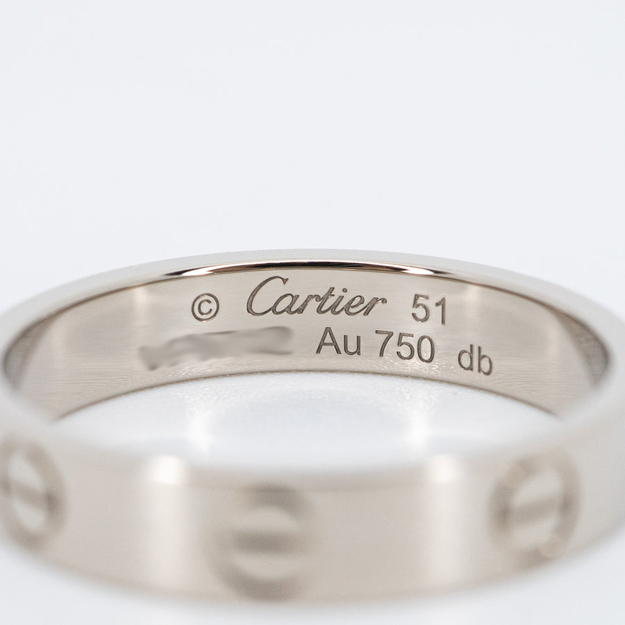 แหวน Cartier Love band 18K White Gold Size 51# (Used) #vrca 0785