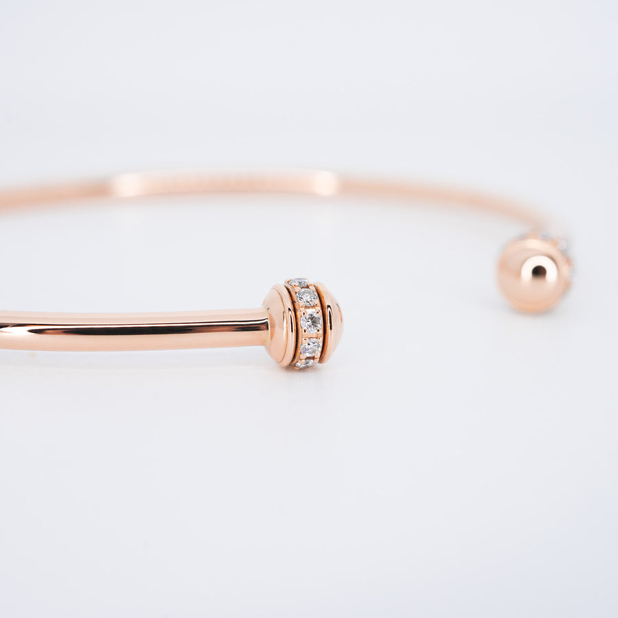 **hold k.b**กำไล Piaget Possession bangle bracelet with diamonds 18K Rose Gold Size 17# (Used) #vrpibimt 6765