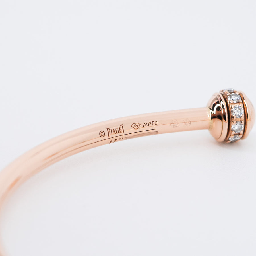 **hold k.b**กำไล Piaget Possession bangle bracelet with diamonds 18K Rose Gold Size 17# (Used) #vrpibimt 6765