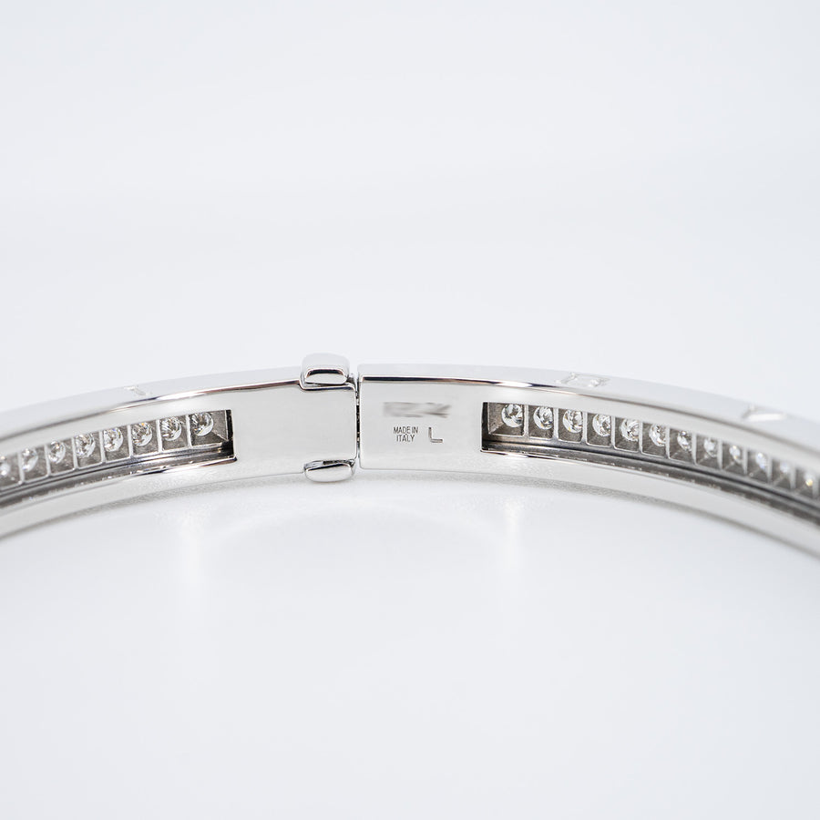 กำไล Bvlgari B.zero1 Bracelet Set with Pavé Diamonds on The Spiral 18K White Gold Size L# (Used) #vrbvb 6794