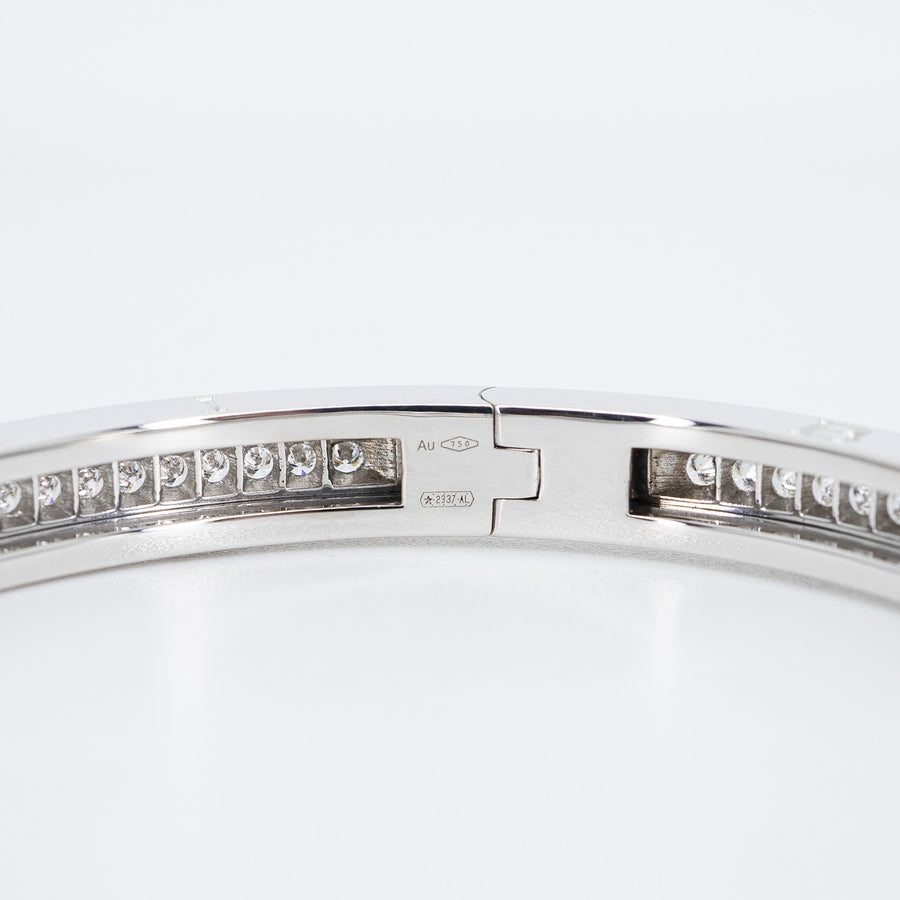 กำไล Bvlgari B.zero1 Bracelet Set with Pavé Diamonds on The Spiral 18K White Gold Size L# (Used) #vrbvb 6794