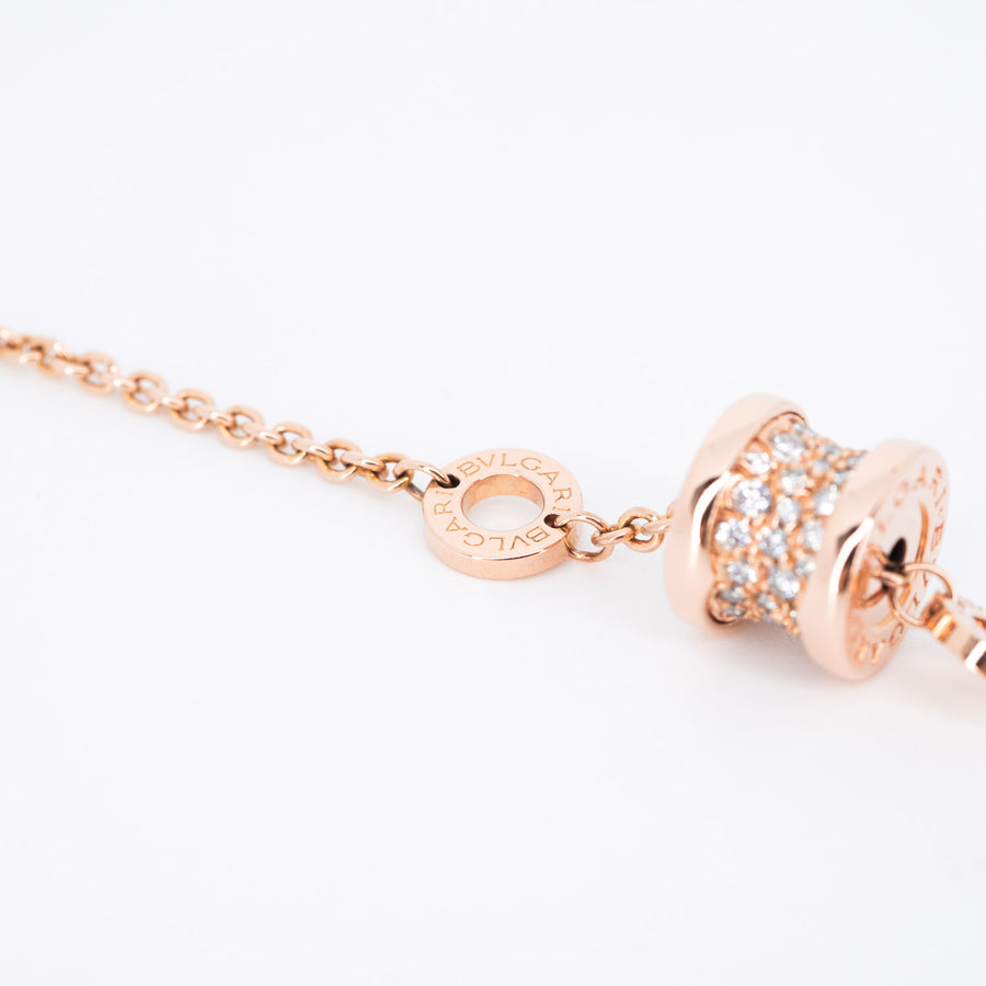 สร้อยข้อมือ Bvlgari B.zero1 mini bracelet with pavé diamonds 18K Rose Gold Size M(17-19cm.)# (Used) #vrbvb 6790