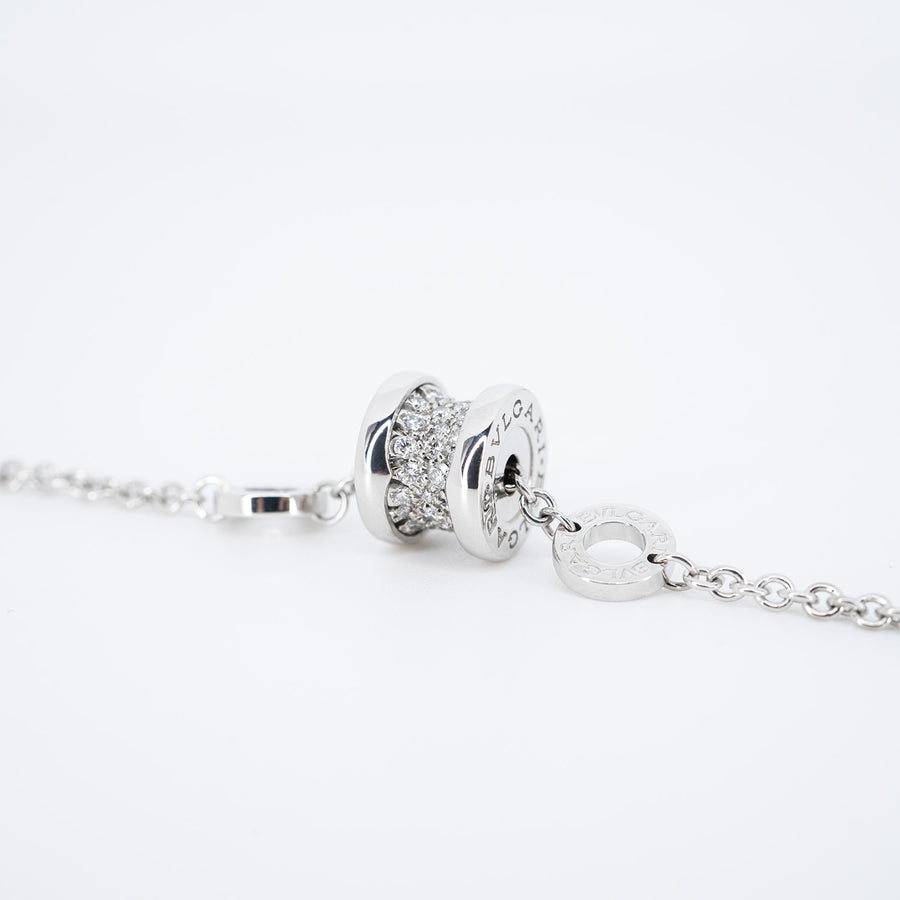 สร้อยข้อมือ Bvlgari B.zero1 mini bracelet with pavé diamonds 18K White Gold Size SM(16-18cm.)# (Used) #vrbvnl 6786