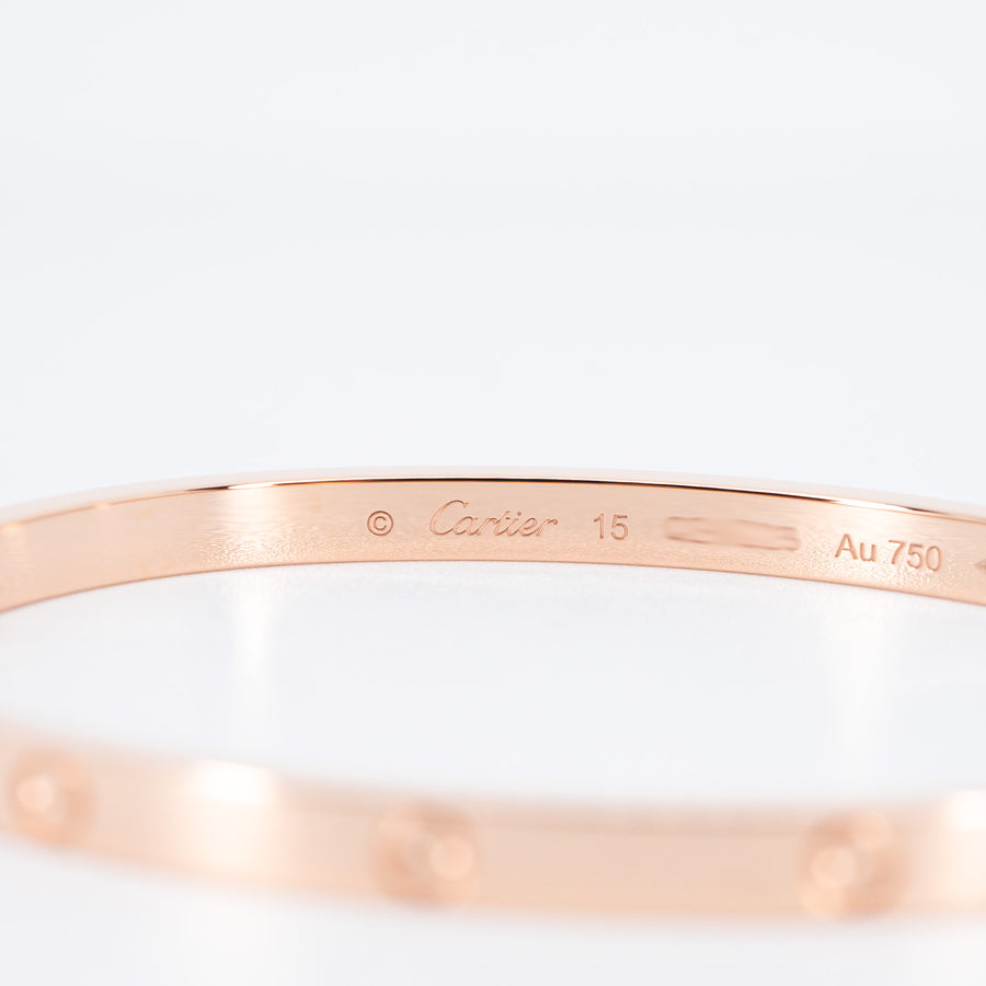 กำไล Cartier Love Bracelet SM 18K Rose Gold Size 17# (Used) #vrcab 6772