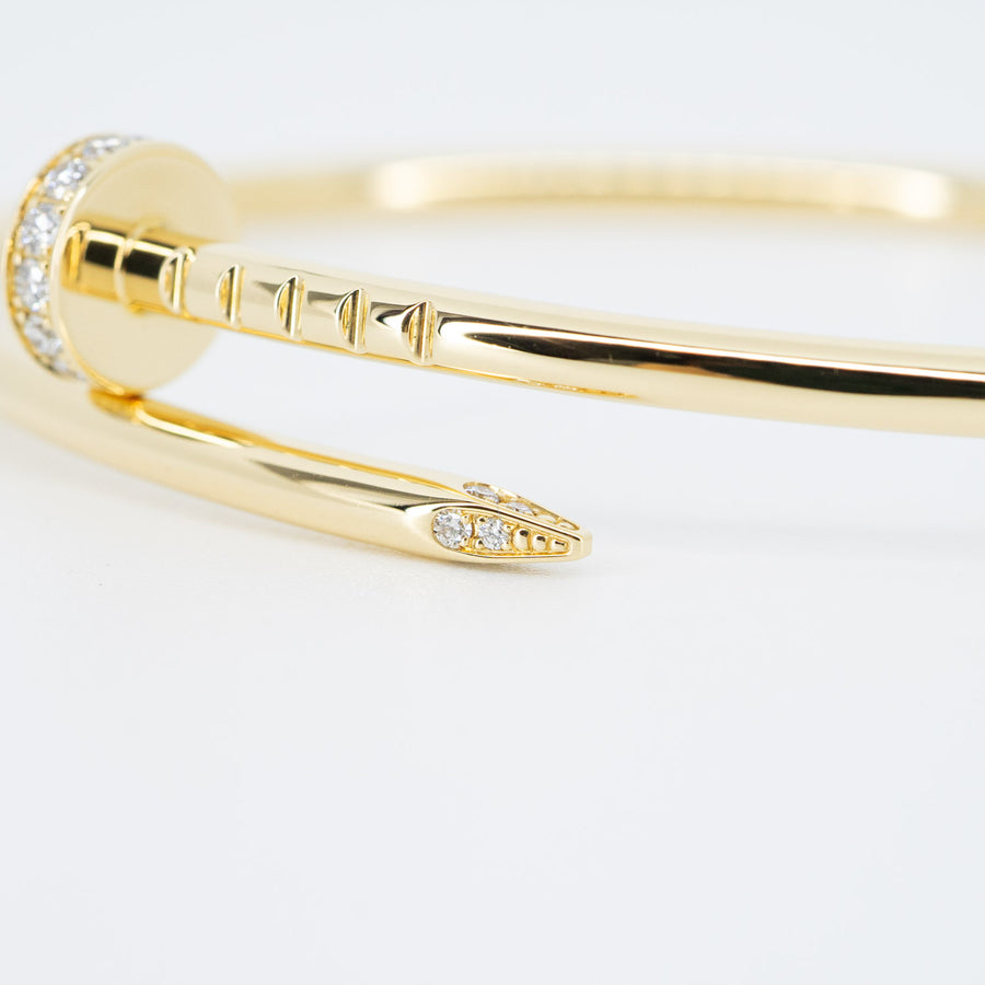 **hold k.b**กำไล Cartier Juste Un Clou Bracelet SM with Diamonds 18K Yellow Gold Size 15# (Used) #vrcab 6815