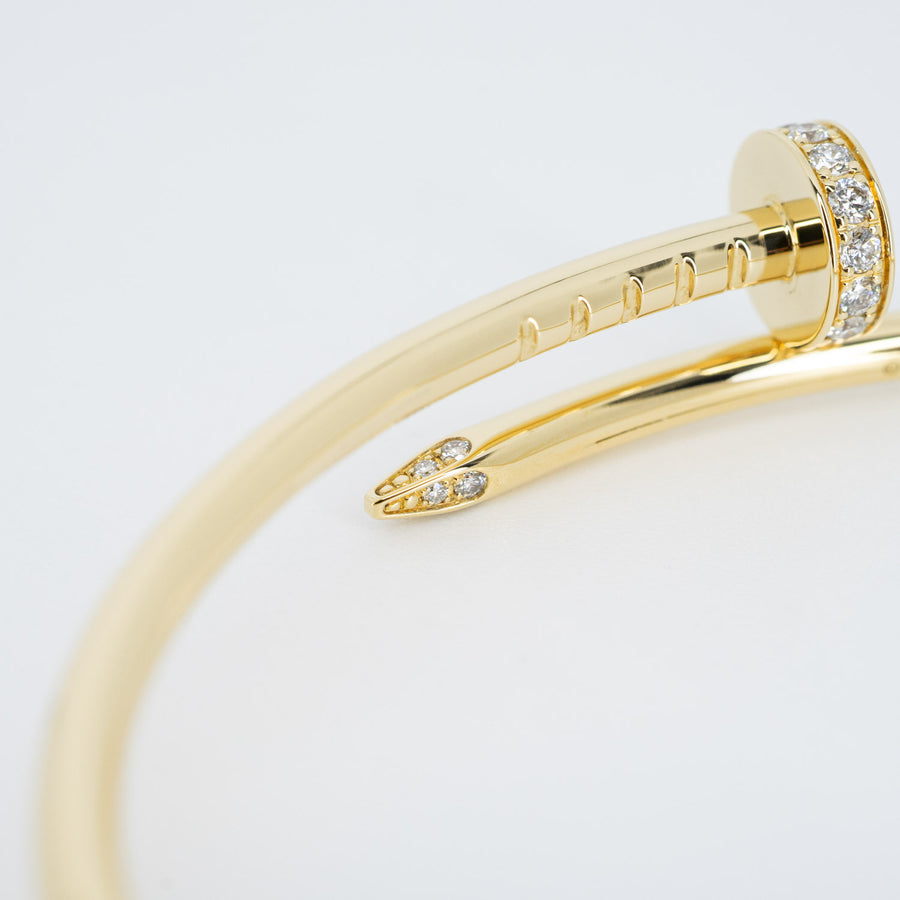 **hold k.b**กำไล Cartier Juste Un Clou Bracelet SM with Diamonds 18K Yellow Gold Size 15# (Used) #vrcab 6815