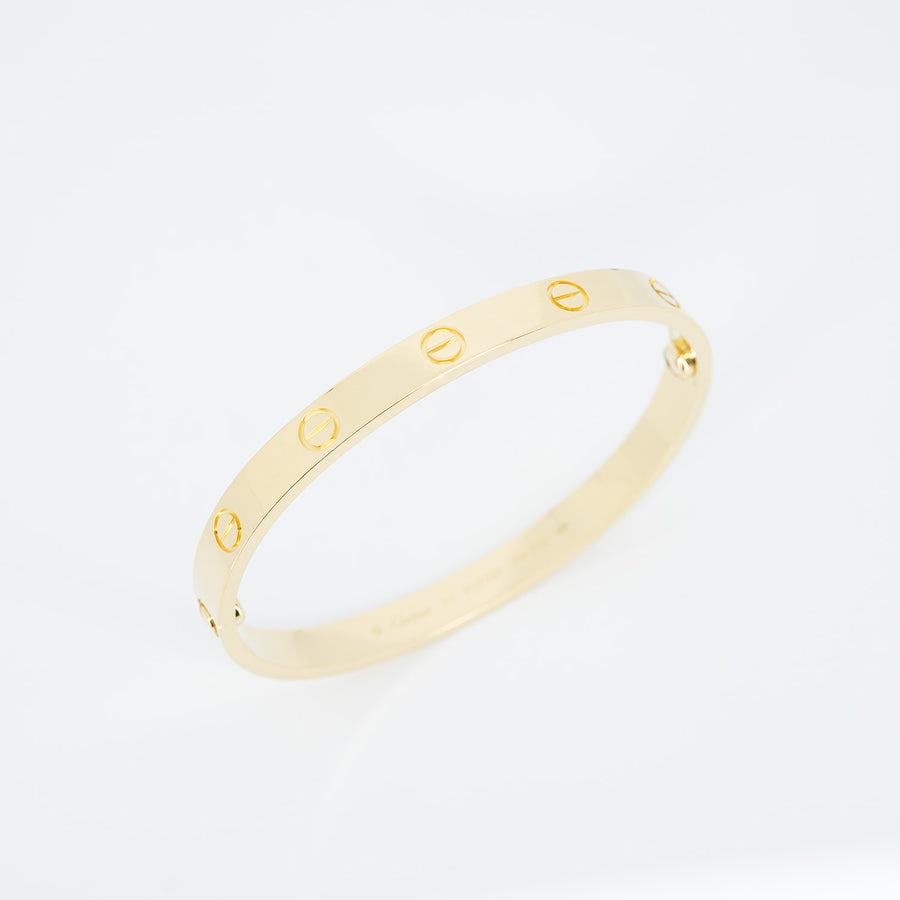 กำไล Cartier Love Bracelet 18K Yellow Gold Size 17# (Used) #vrcab 6804