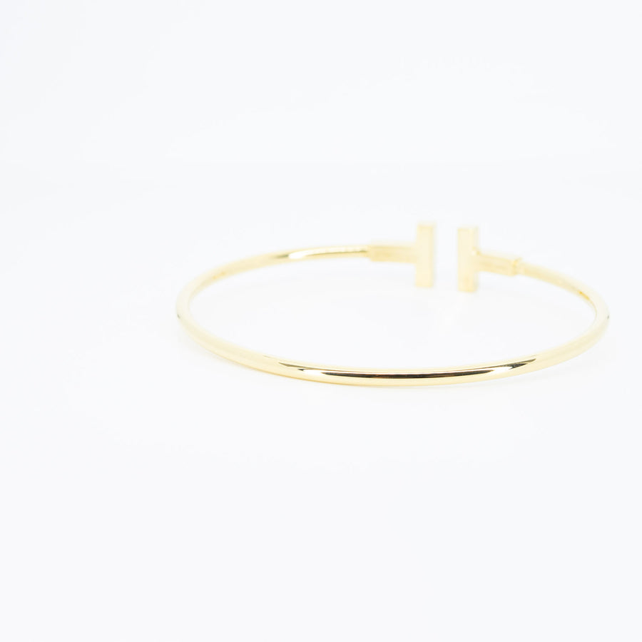 กำไล Tiffany & Co. Tiffany T Wire Bracelet, Mother-of-pearl 18K Yellow Gold Size LG# (Used) #vrtibimt 6807