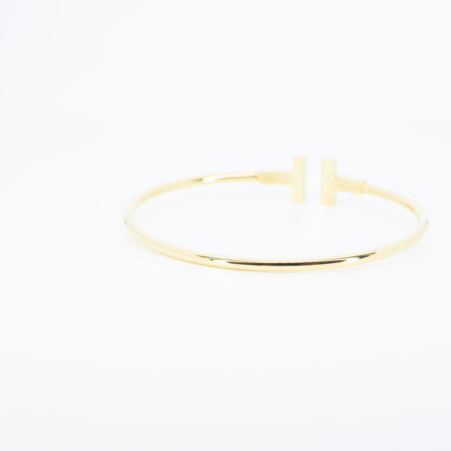 กำไล Tiffany & Co. Tiffany T Wire Bracelet, Mother-of-pearl 18K Yellow Gold Size LG# (Used) #vrtibimt 6807