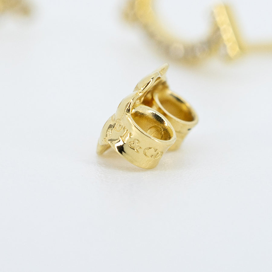 ต่างหู Tiffany & Co. Tiffany T Smile Earrings in Gold with Diamonds 18K Yellow Gold (Used) #vrti 0793