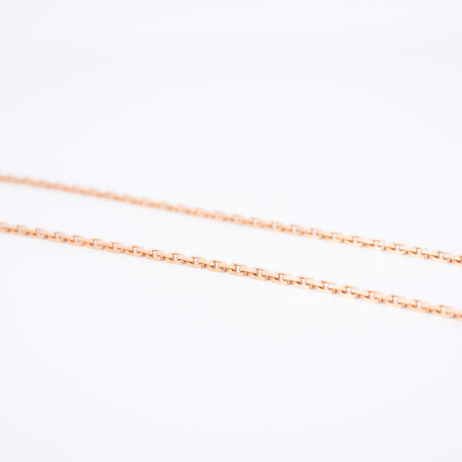 สร้อยและจี้ Cartier Love Necklace, Half-Paved Diamonds 18K Rose Gold Size 44cm.# (Used) #vrcanl 6769