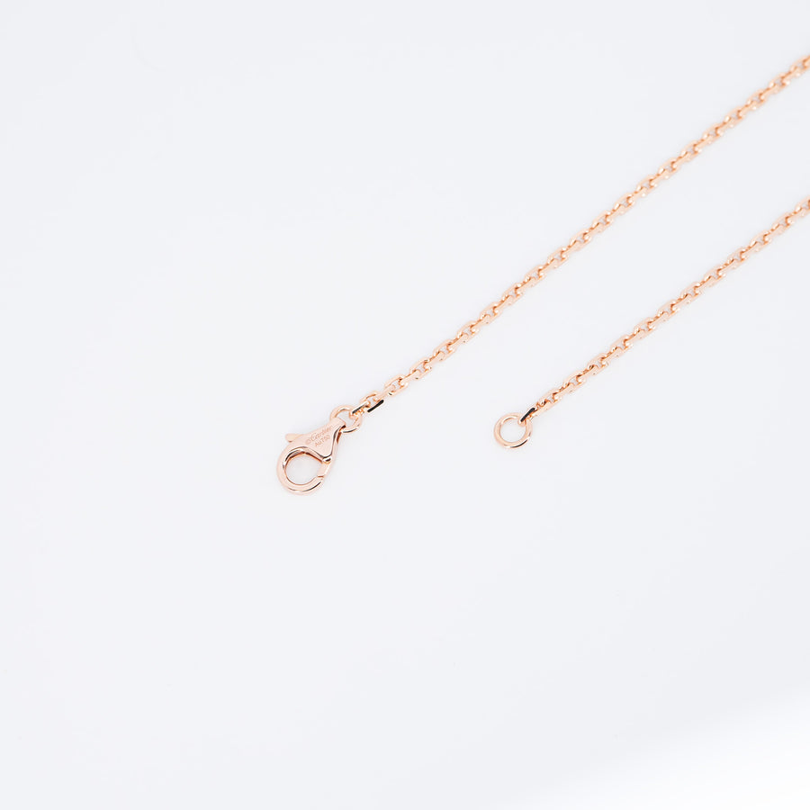 สร้อยและจี้ Cartier Love Necklace, Half-Paved Diamonds 18K Rose Gold Size 44cm.# (Used) #vrcanl 6769