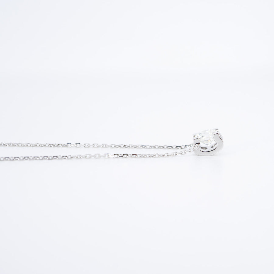 สร้อยและจี้ Cartier C de Cartier necklace with diamond 0.53ct G VVS1 18K White Gold Size 38.5-42cm.# (Used) #vrcanlimt 6808