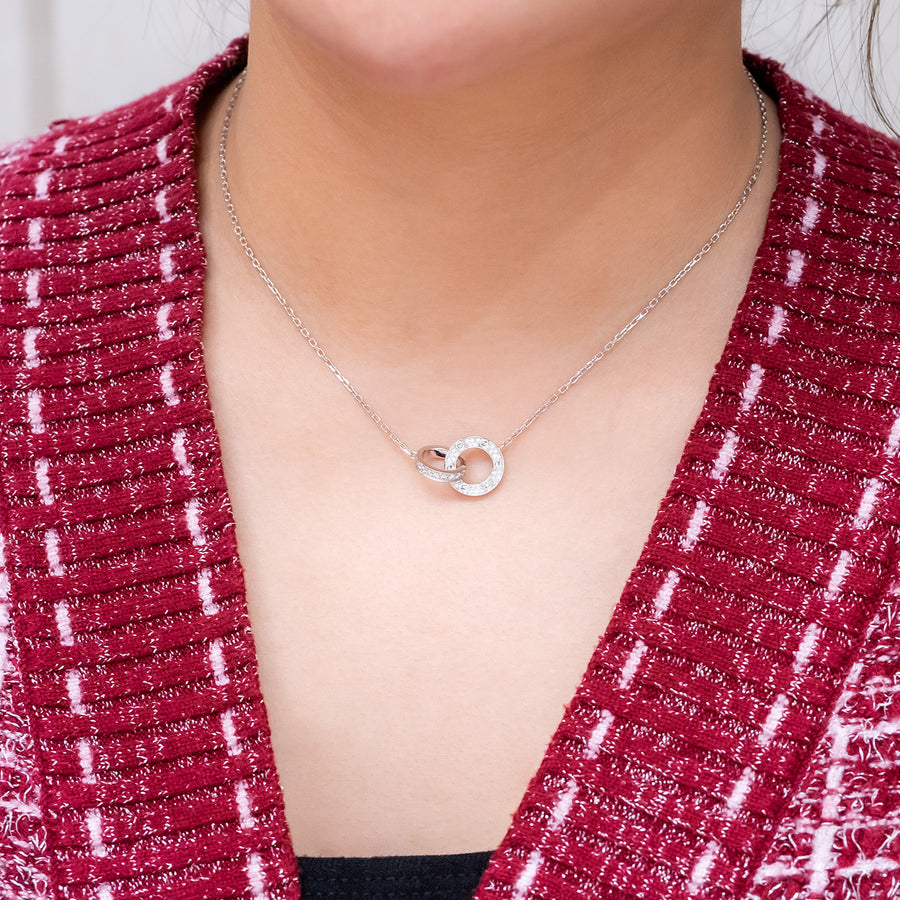 สร้อยและจี้ Cartier Love Necklace, Paved 18K White Gold Size 37-40.5cm.# (Used) #vrcanlimt 7340