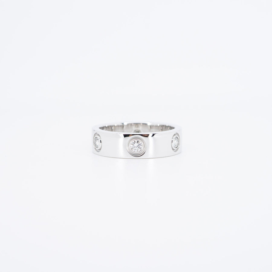 แหวน Cartier Love 6 Diamonds Ring 18K White Gold Size 52# (Used) #vrca 0791