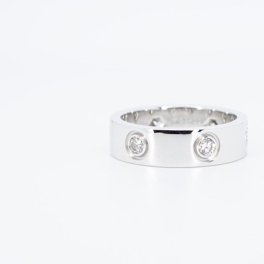 แหวน Cartier Love 6 Diamonds Ring 18K White Gold Size 52# (Used) #vrca 0791