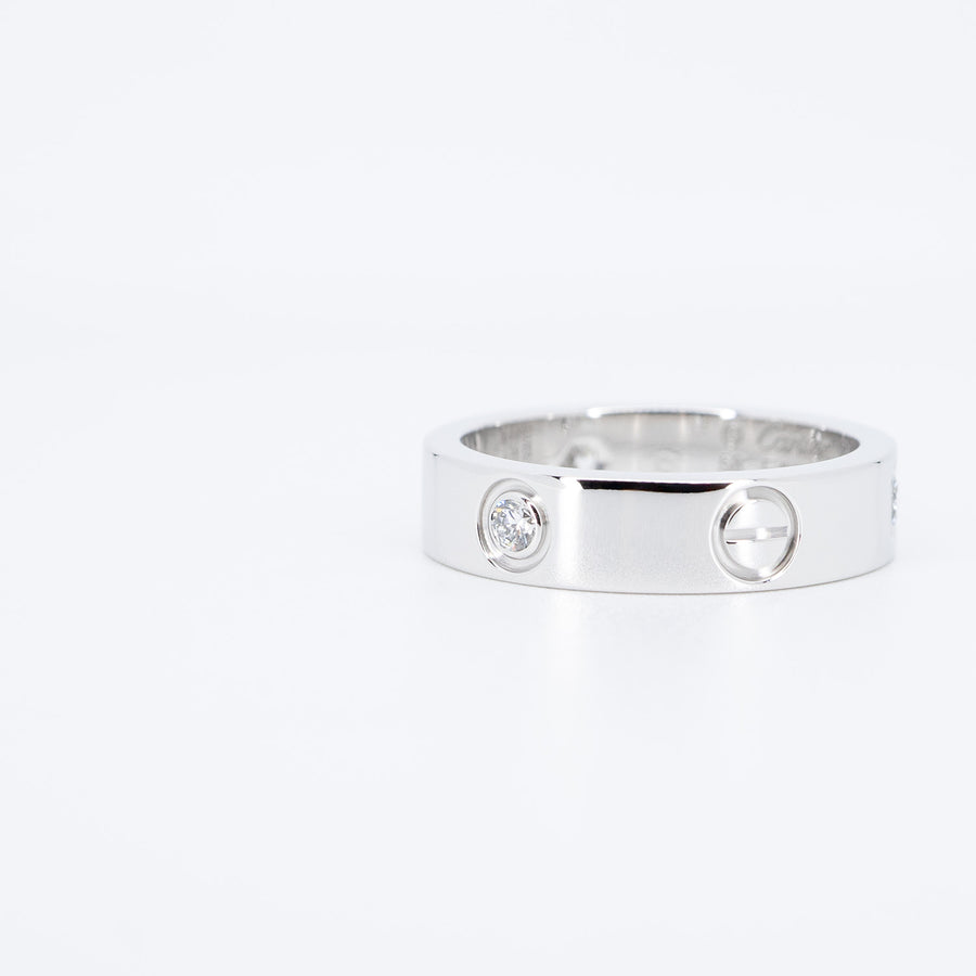 แหวน Cartier Love 3Diamonds Ring 18K White Gold Size 58# (Used) #vrcarim 6620