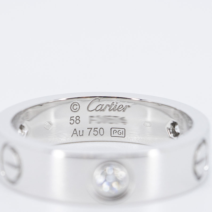 แหวน Cartier Love 3Diamonds Ring 18K White Gold Size 58# (Used) #vrcarim 6620