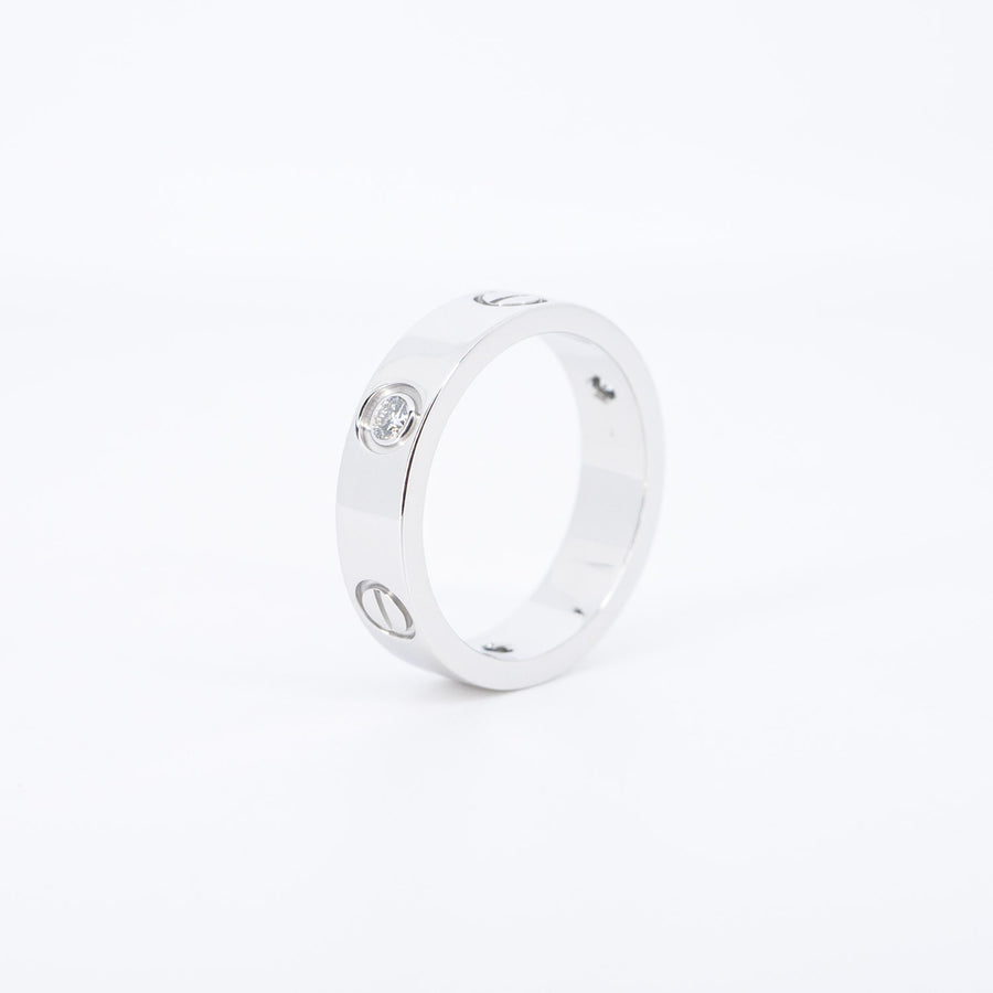 แหวน Cartier Love 3Diamonds Ring 18K White Gold Size 58# (Used) #vrcarim 6620