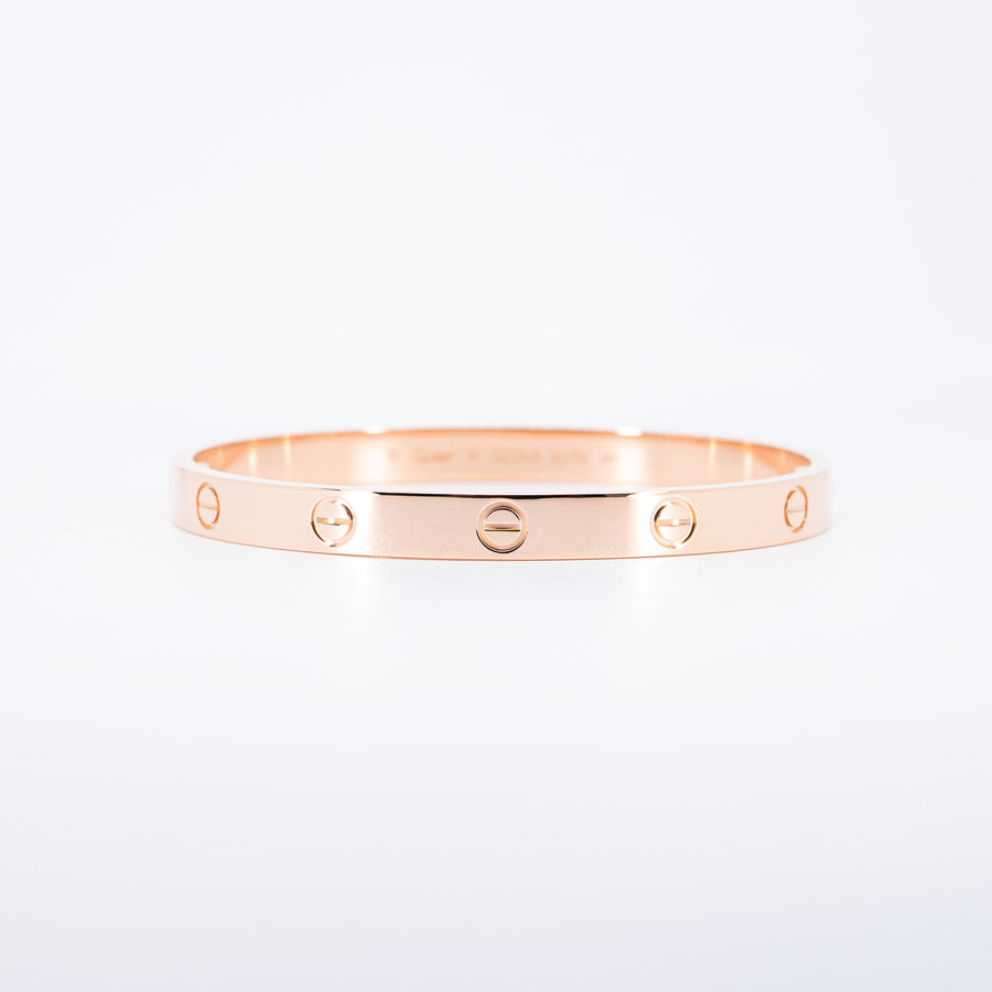 กำไล Cartier Love Bracelet 18K Rose Gold Size 18# (Used) #vrcab 6824