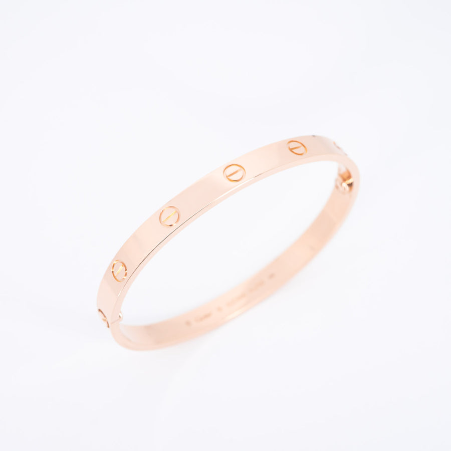 กำไล Cartier Love Bracelet 18K Rose Gold Size 18# (Used) #vrcab 6824