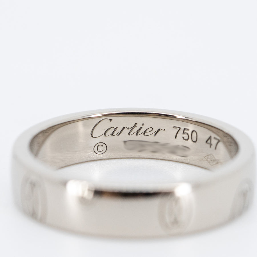 แหวน Cartier Logo de Cartier band 18K White Gold Size 47# (Used) #vrca 0806