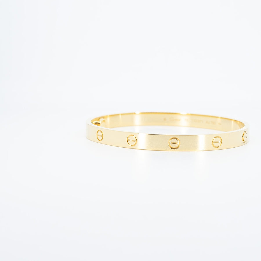 **Hold K.Ballbastic**กำไล Cartier Love Bracelet 18K Yellow Gold Size 19# (Used) #vrcab 6839