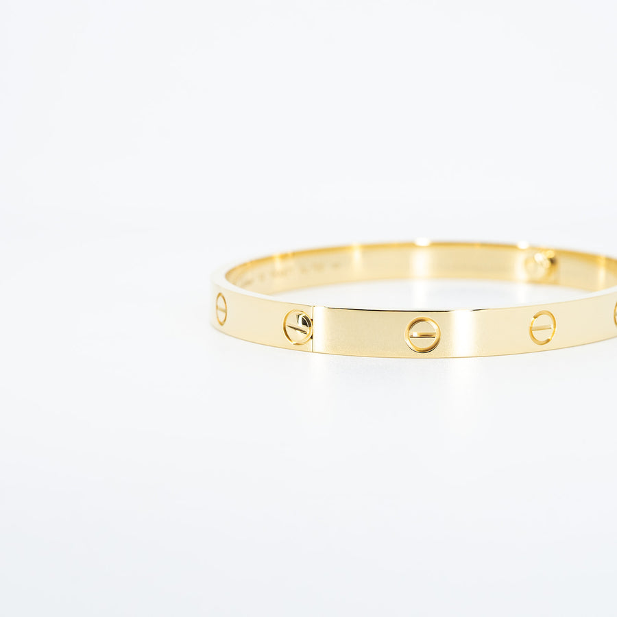 **Hold K.Ballbastic**กำไล Cartier Love Bracelet 18K Yellow Gold Size 19# (Used) #vrcab 6839