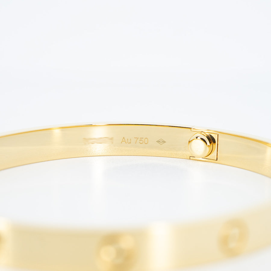 **Hold K.Ballbastic**กำไล Cartier Love Bracelet 18K Yellow Gold Size 19# (Used) #vrcab 6839