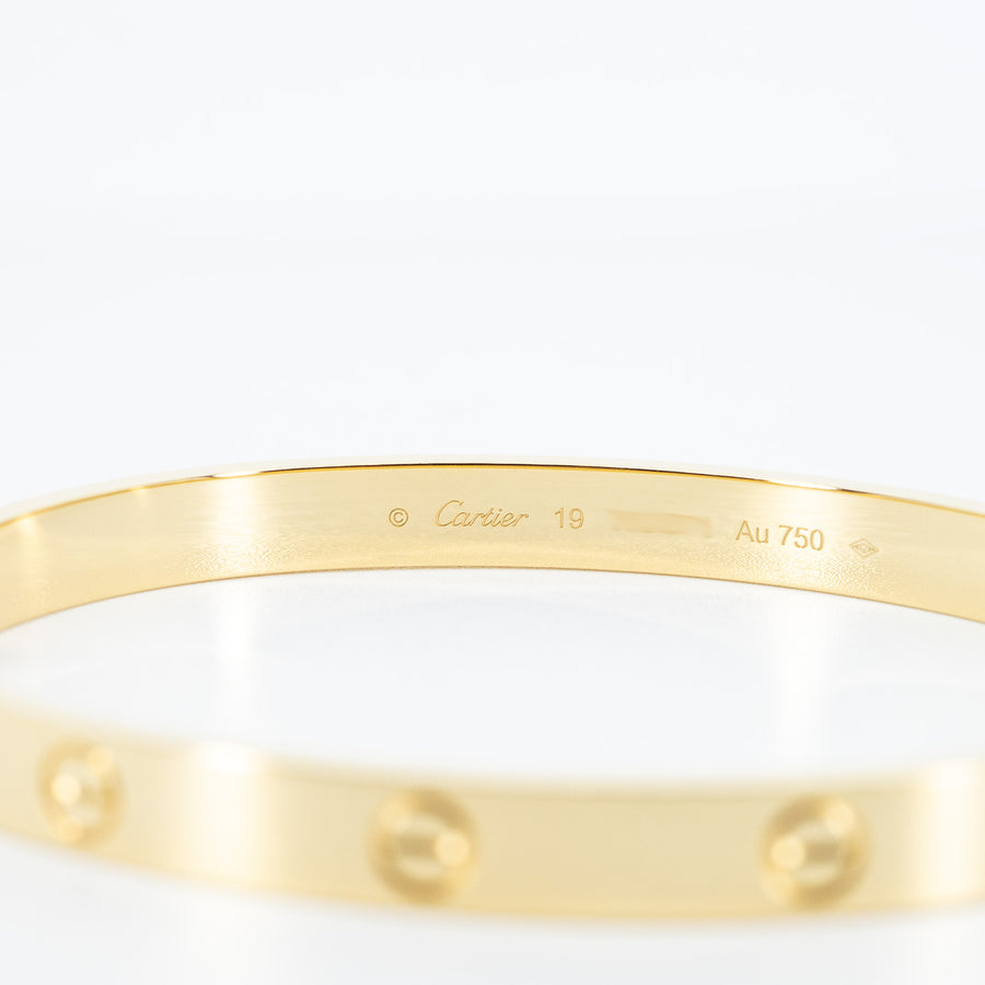 **Hold K.Ballbastic**กำไล Cartier Love Bracelet 18K Yellow Gold Size 19# (Used) #vrcab 6839