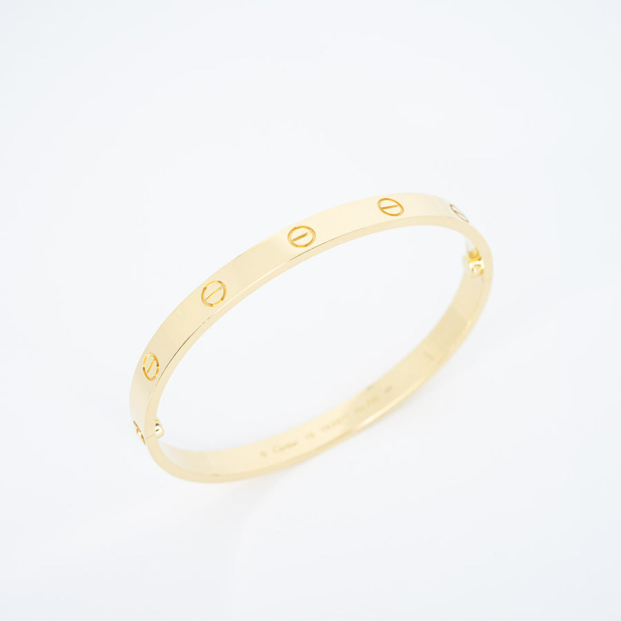 **Hold K.Ballbastic**กำไล Cartier Love Bracelet 18K Yellow Gold Size 19# (Used) #vrcab 6839