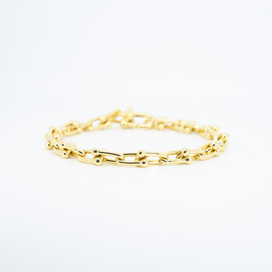 สร้อยข้อมือ Tiffany & Co. Tiffany Hardwear Small Link Bracelet 18K Yellow Gold Size L# (Used) #vrtib 6840