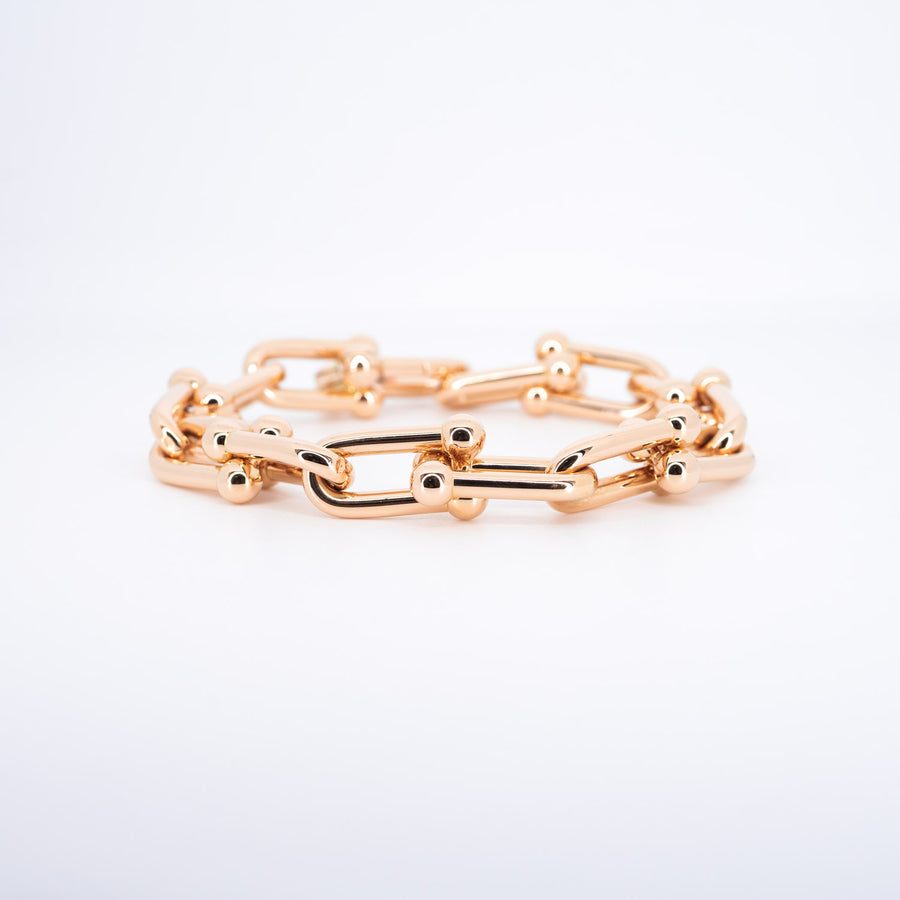 สร้อยข้อมือ Tiffany & Co. Tiffany HardWear Large Link Bracelet 18K Rose Gold Size L# (Used) #vrtib 6846