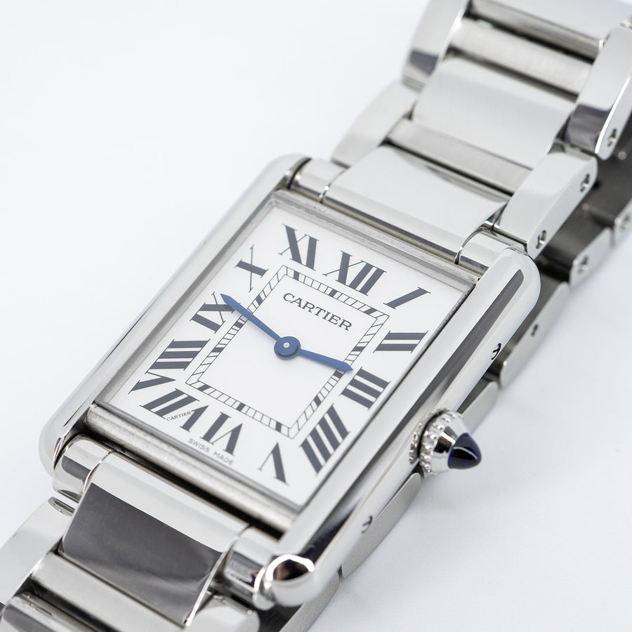 นาฬิกา Cartier Tank Must de Cartier watch, Large model, high autonomy quartz movement, steel, leather Stainless Steel Size L# (Used) #vrca 0982