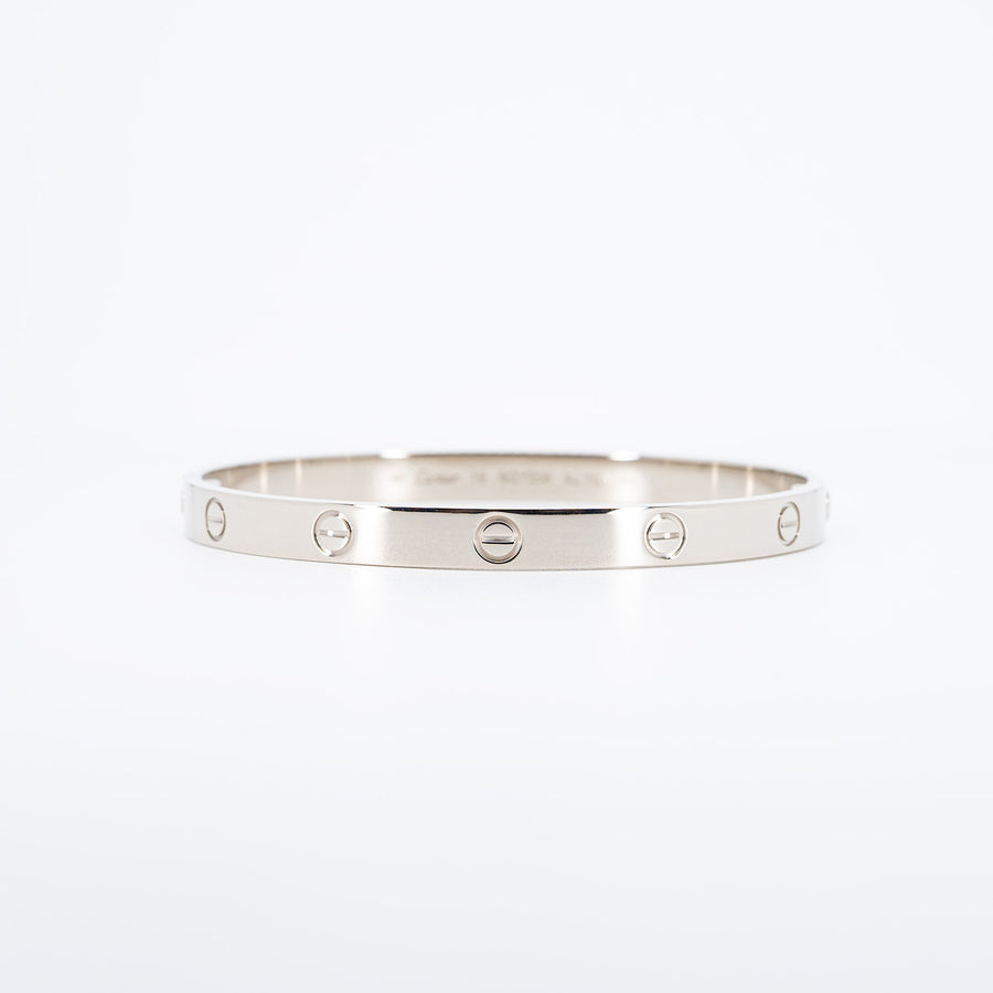 กำไล Cartier Love Bracelet 18K White Gold Size 19# (Used) #vrcab 6842