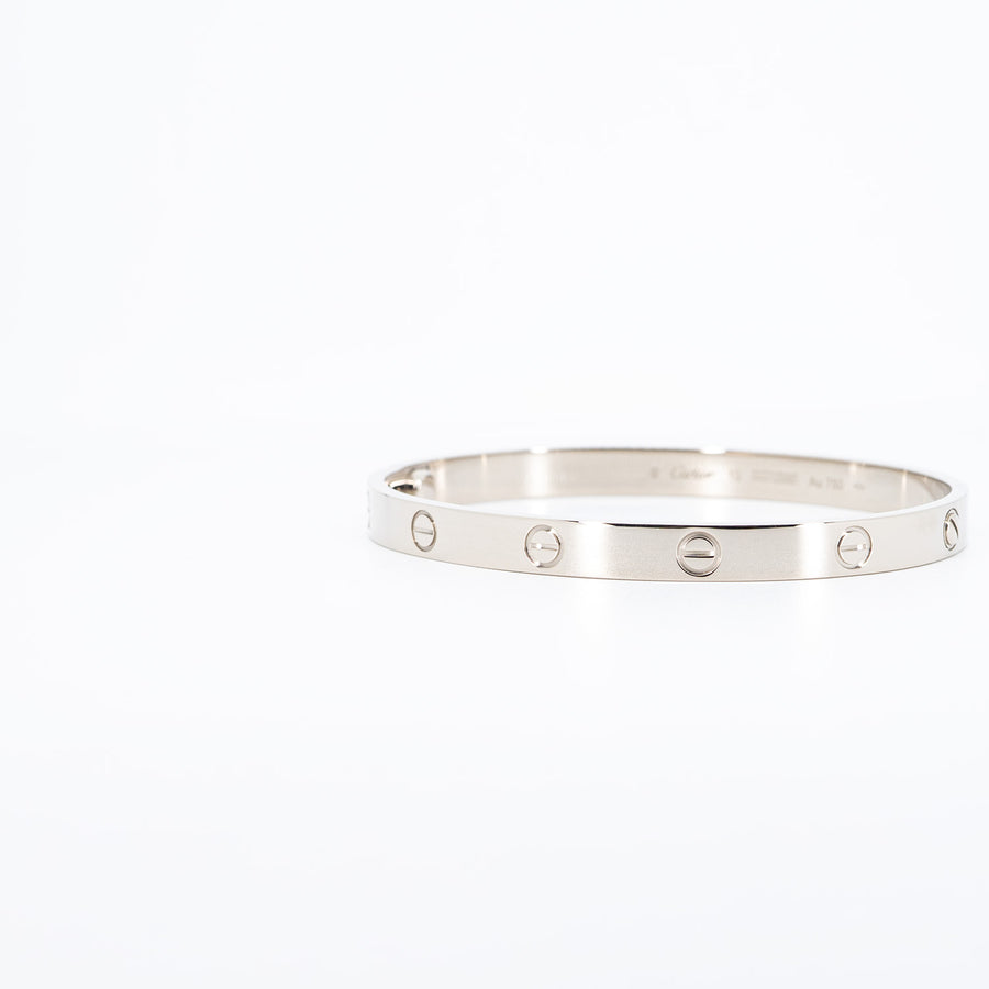 กำไล Cartier Love Bracelet 18K White Gold Size 19# (Used) #vrcab 6842