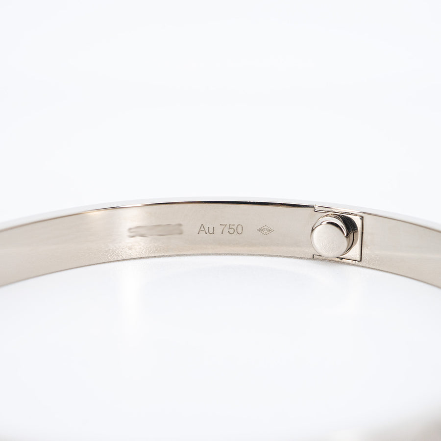 กำไล Cartier Love Bracelet 18K White Gold Size 19# (Used) #vrcab 6842