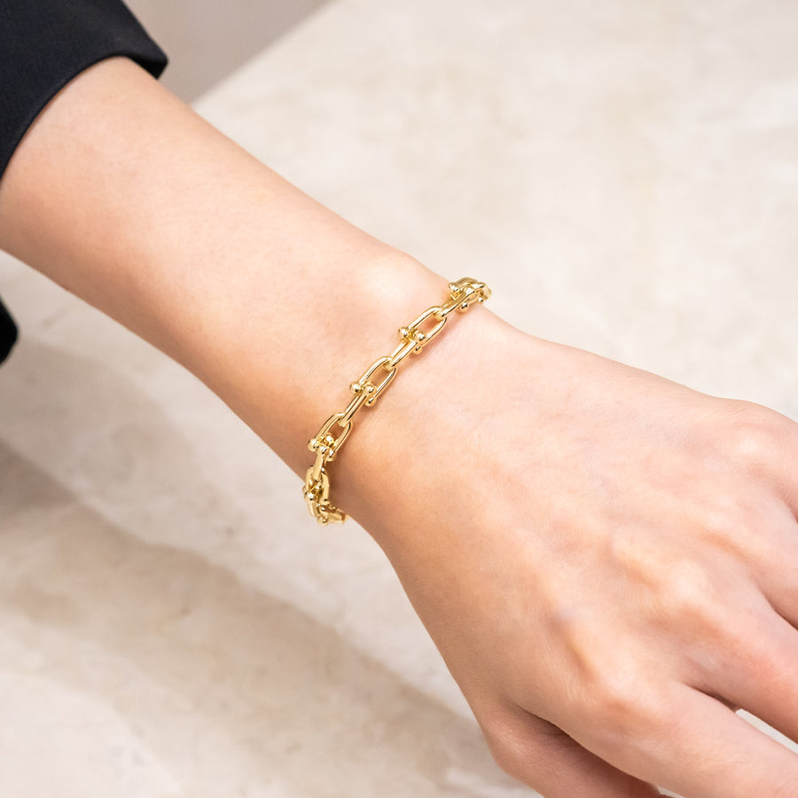 สร้อยข้อมือ Tiffany & Co. Tiffany Hardwear Small Link Bracelet 18K Yellow Gold Size L# (Used) #vrtib 6840