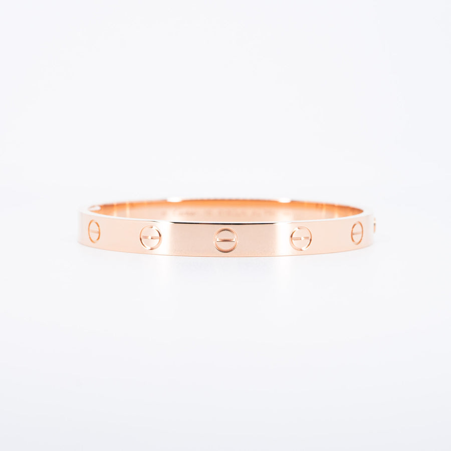 กำไล Cartier Love Bracelet, single-screw closure 18K Rose Gold Size 16# (Used) #vrcan 6885