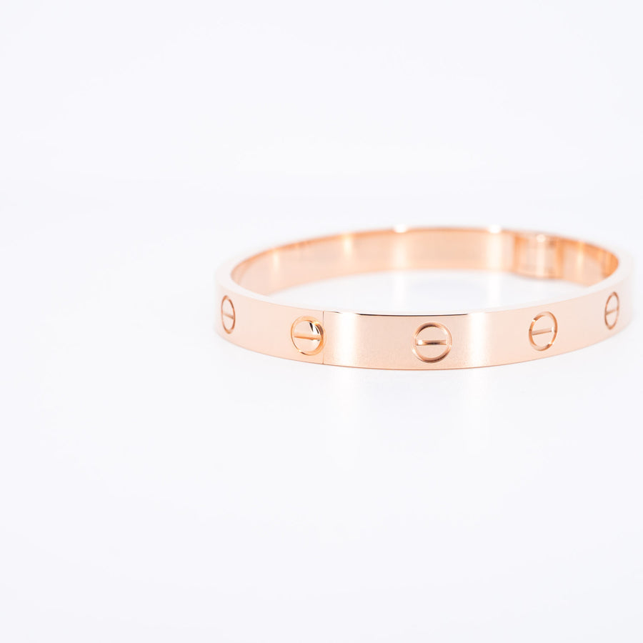 กำไล Cartier Love Bracelet, single-screw closure 18K Rose Gold Size 16# (Used) #vrcan 6885