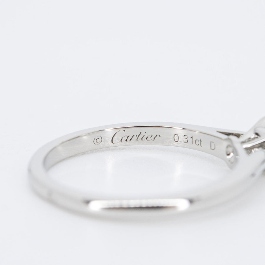 แหวน Cartier 1895 Solitaire ring 0.31ct E VVS1 Platinum950 Size 49# (Used) #vrcar 6870