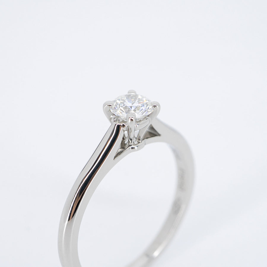 แหวน Cartier 1895 Solitaire ring 0.31ct E VVS1 Platinum950 Size 49# (Used) #vrcar 6870