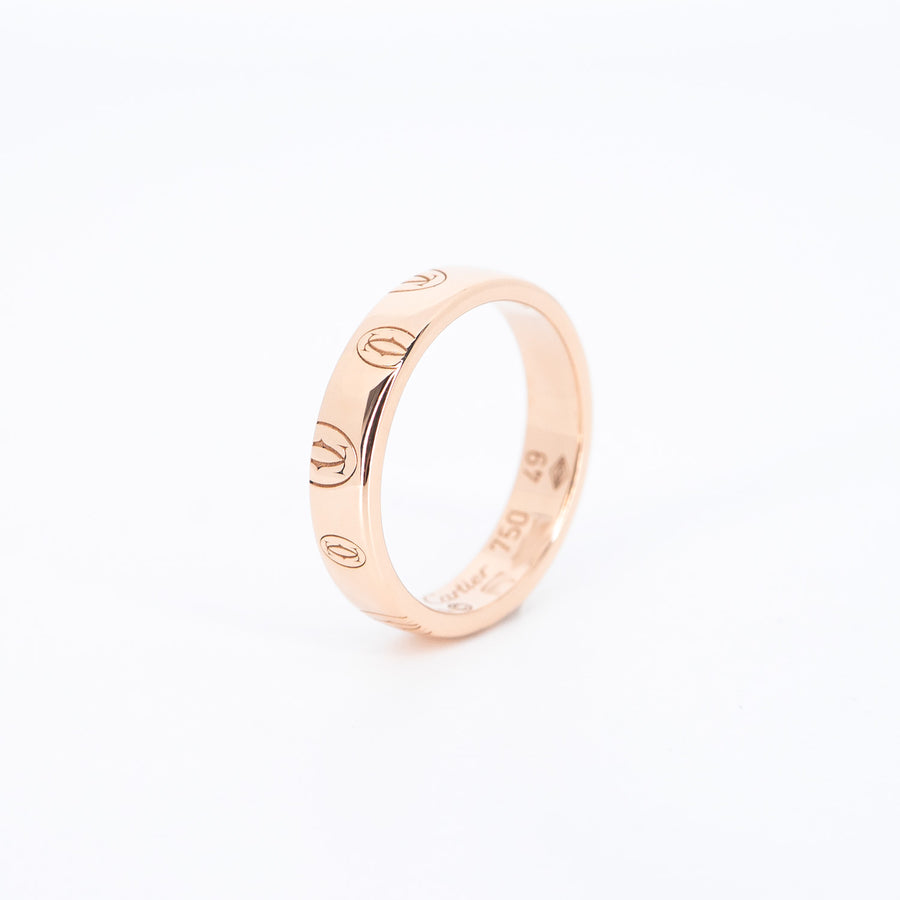 แหวน Cartier Logo de Cartier band 18K Rose Gold Size 49# (Used) #vrca 0807