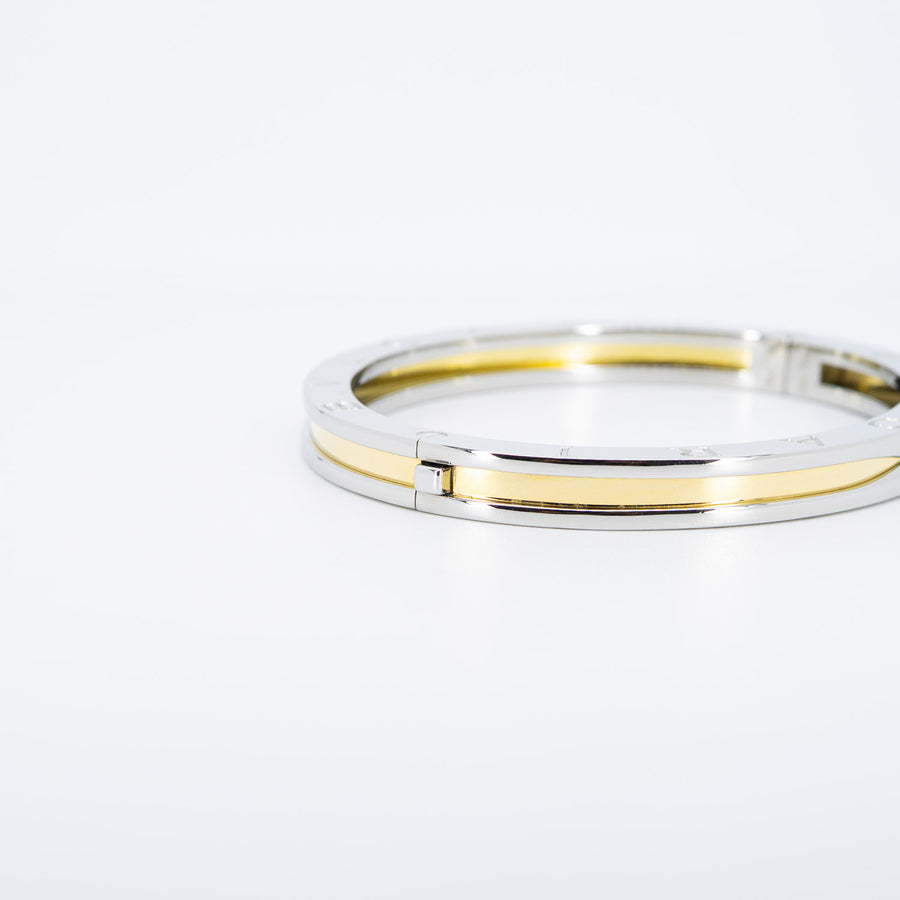 กำไล Bvlgari B.zero1 Bracelet in Stainless Steel and Yellow Gold Size 19# (Used) #vrbvb 6883