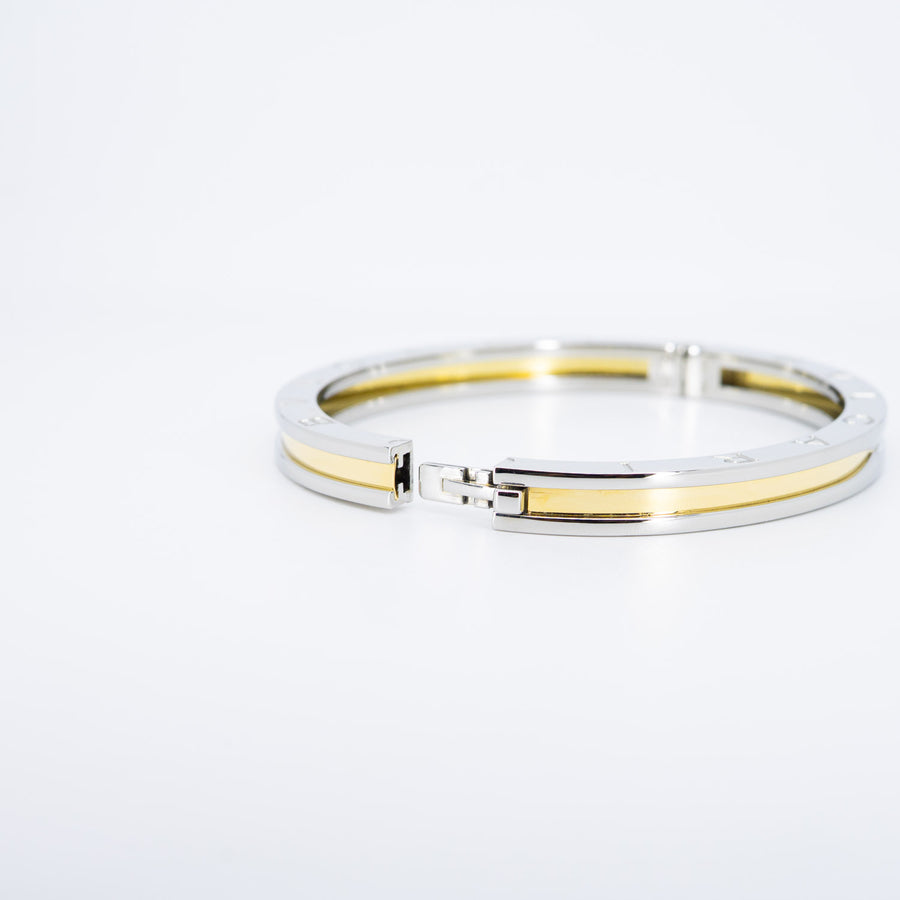 กำไล Bvlgari B.zero1 Bracelet in Stainless Steel and Yellow Gold Size 19# (Used) #vrbvb 6883