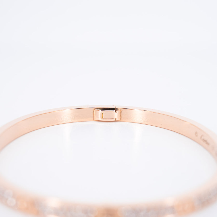 กำไล Cartier Love bracelet, small model, paved 18K Rose Gold Size 17# (Used) #vrcalrfim 6908