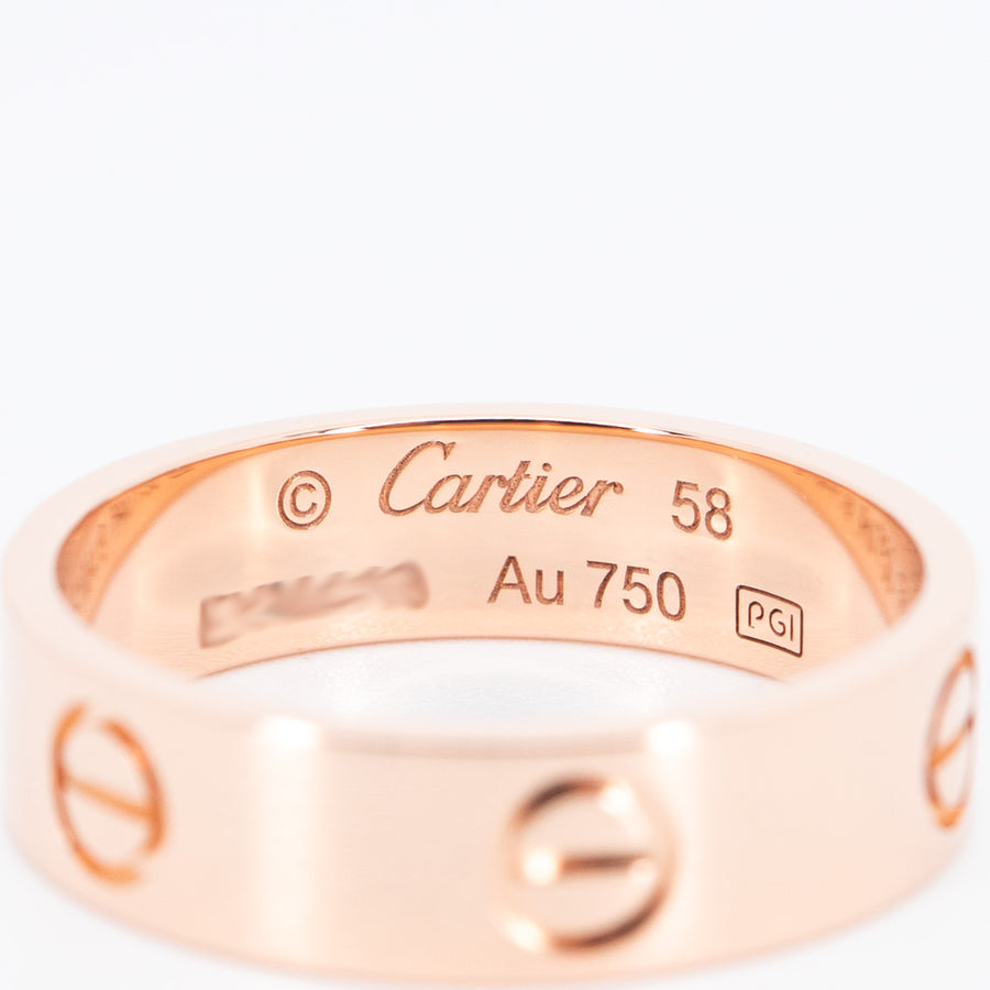 แหวน Cartier Love Ring 18K Rose Gold Size 58# (Used) #vrcarim 6900