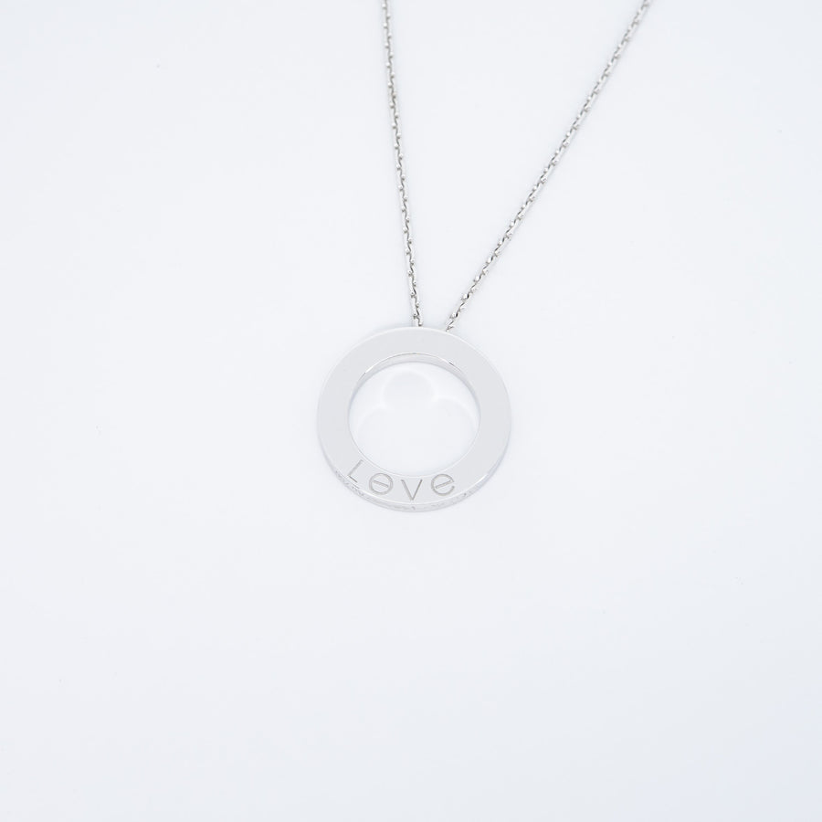 สร้อยและจี้ Cartier Love Necklace 18K White Gold Size 44.5cm.# (Used) #vrca 0815