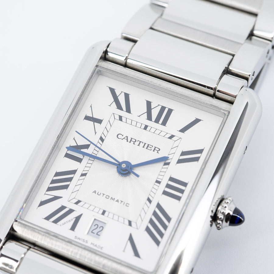 นาฬิกา Cartier Tank Must watch, extra-large model, mechanical movement with automatic winding Stainless Steel Size XL# (Used) #vrca 0809